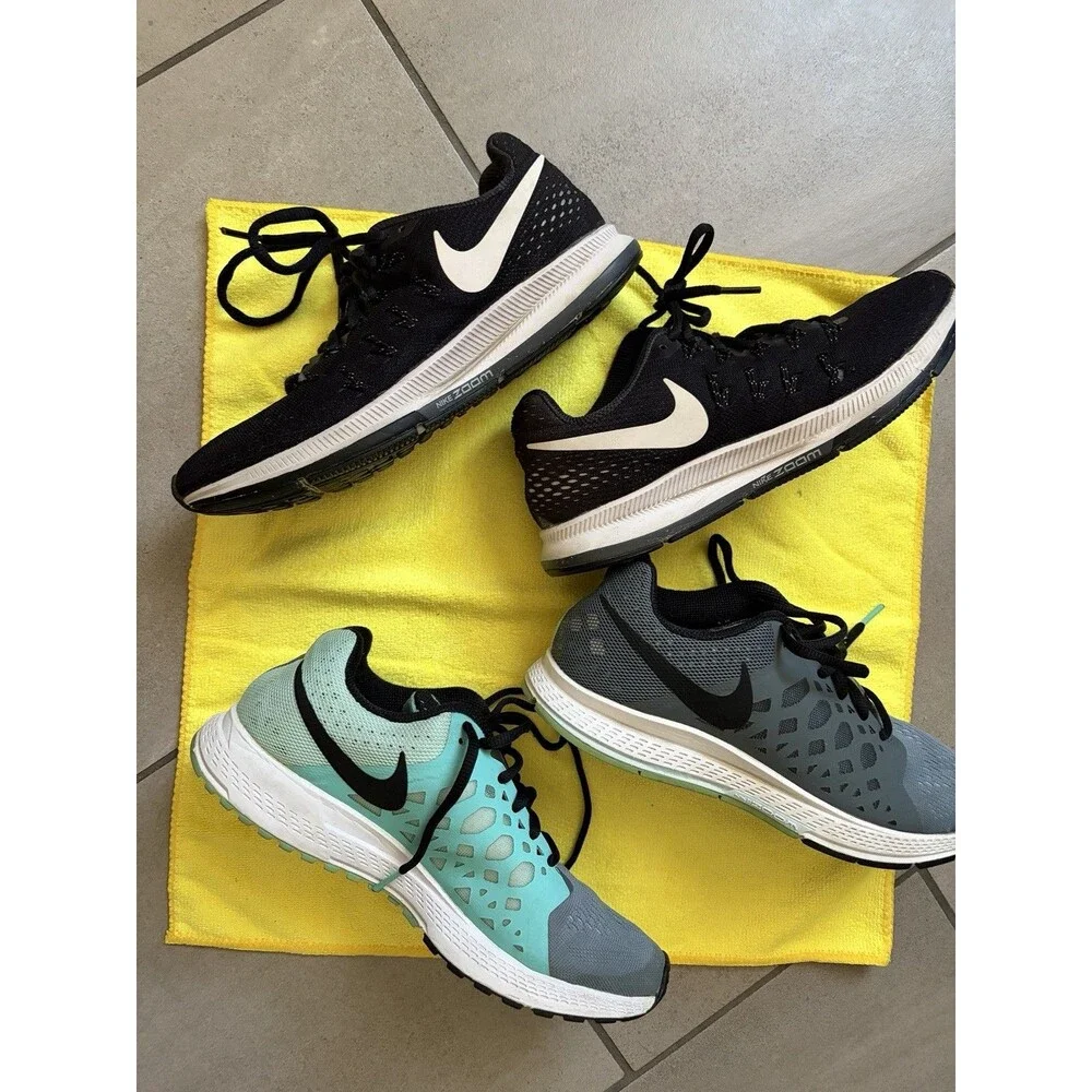 Nike Air Zoom Pegasus 31 & 33 Lot of 2 Womens 6.5 Running Shoes Lot Black Aqua